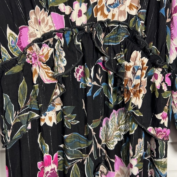 Jessica Simpson Damia Floral Balloon Sleeve Ruffle Tiered Maxi Dress Small NWT - Picture 10 of 16